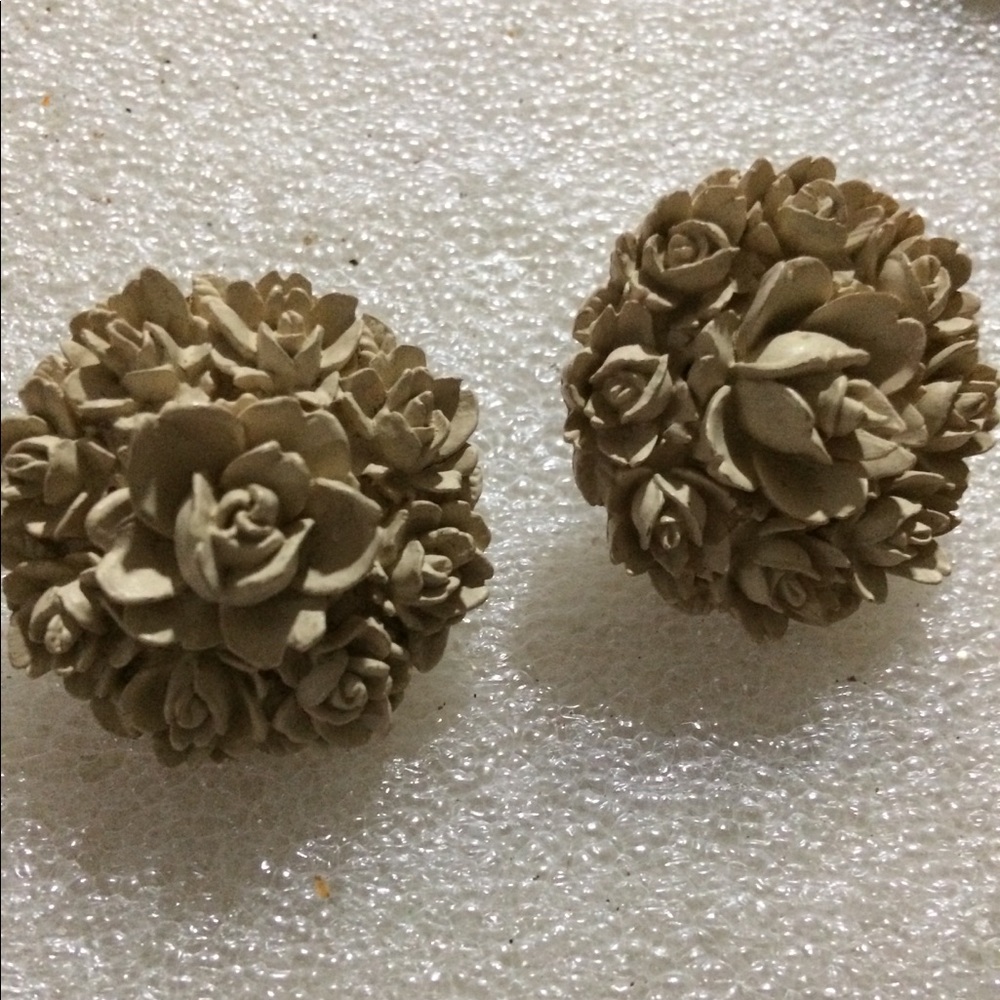 Antique engraved clip on earrings